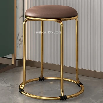 0630 Бархатный барный стул Для кухни, салонный стол для офиса Роскошный круглый стул для ванной комнаты, мебель Cadeira Nordic в стиле гостиной