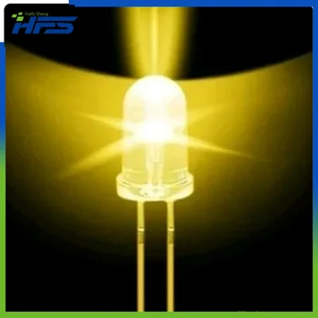 100шт Супер яркий 5 мм Круглый УФ/ желтый Светодиодный Излучающий Диод F5 LED light для DIY светильников