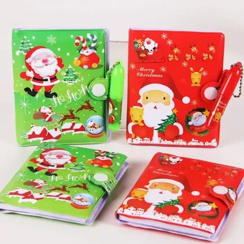 1шт Рождественские Забавы Милые Детские Подарки Рекламные Подарки Санта Блокнот С Шариковой Ручкой Мини Карманный Блокнот