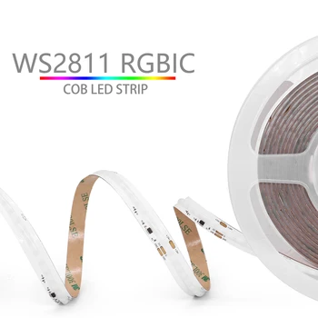 WS2811 БРЕЛОК COB LED Light Strip Адресуемый RGBIC 480 Светодиодов/M 1 IC Control 48 Светодиодов Dream Color 10 мм Высокой Плотности Гибкий RA90 DC24V