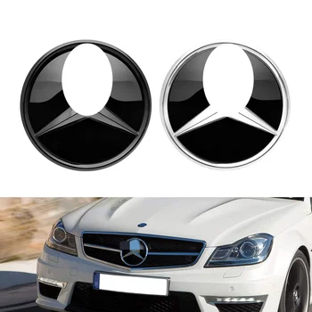 Серебристая/глянцево-черная Передняя решетка радиатора, значок в виде звезды, 3D логотип, Высококачественные автозапчасти для 08-13 Mercedes-Benz W204 C-Class